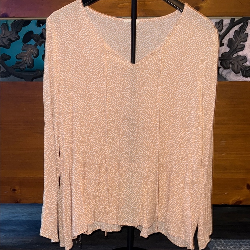 Peach Polka Dot Women's Top